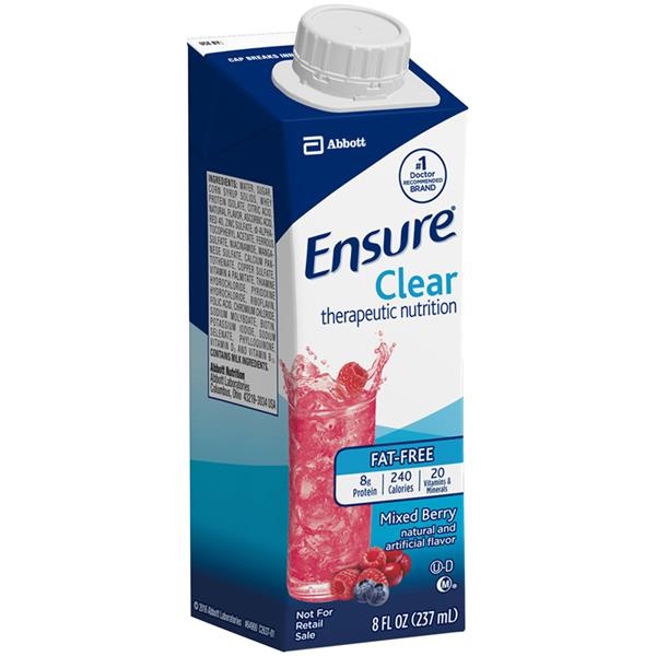 slide 1 of 1, Ensure Clear Therapeutic Nutrition Mixed Berry Ready-To-Drink 8 Fl Oz Cartons, 1 ct