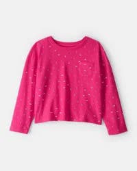 Carter's Girls Floral Pocket Tee - Pink Fuchsia L
