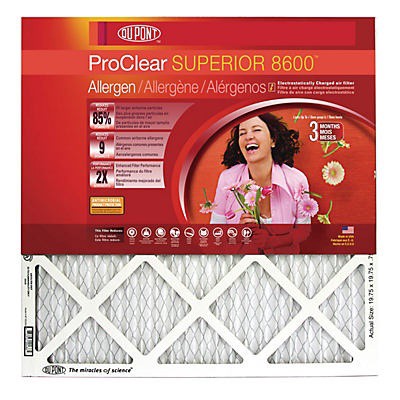 slide 1 of 1, DuPont Pro Clear Superior Air Filter, 16 in x 20 in x 1 in