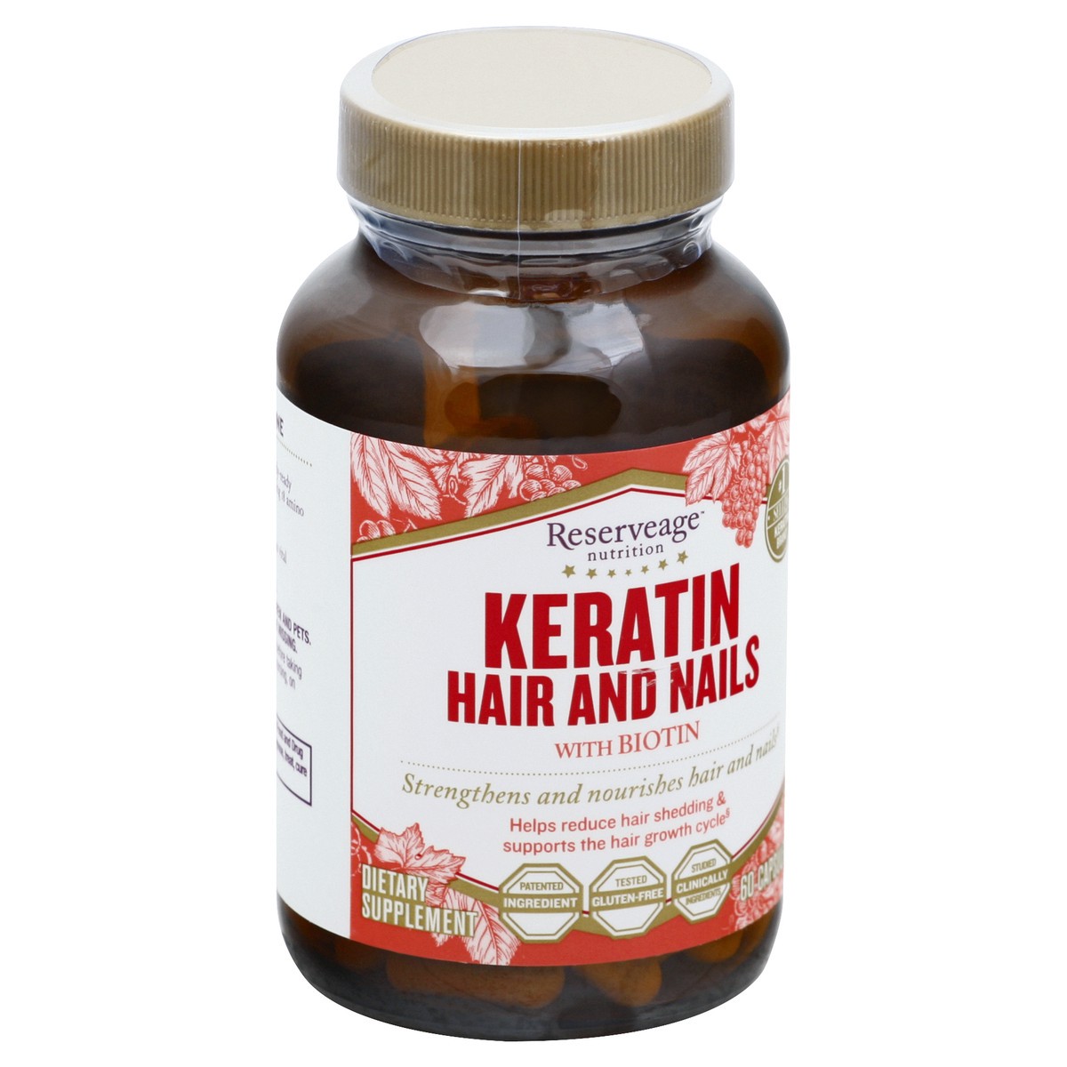 slide 3 of 9, Reserveage Nutrition Capsules Keratin Hair and Nails 60 ea, 60 ct