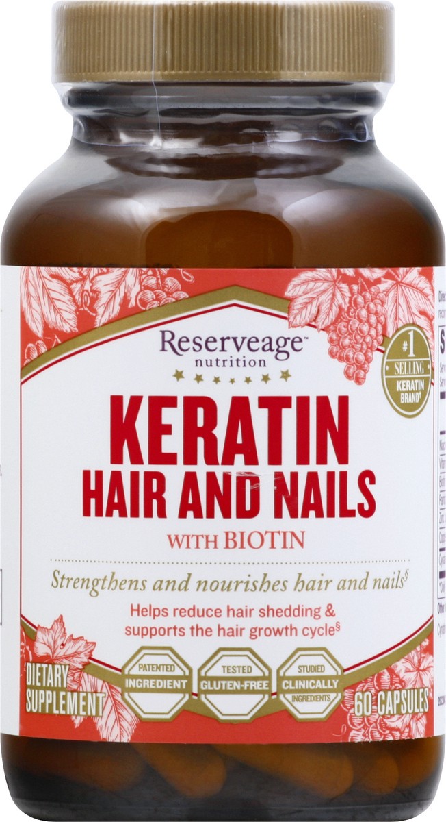 slide 5 of 9, Reserveage Nutrition Capsules Keratin Hair and Nails 60 ea, 60 ct