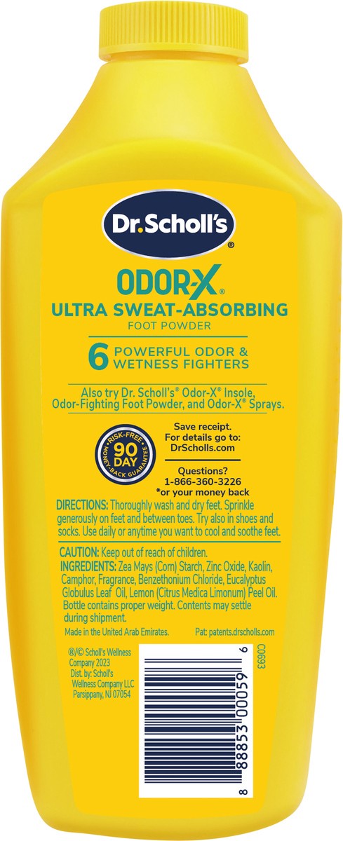 slide 3 of 3, Dr. Scholl's ULTRA-SWEAT ABSORBING FOOT POWDER, 7 oz // Maximum Sweat Absorption - Clinically Tested 12-Hour Relief - Keeps Feet Fresh & Dry, 7 oz
