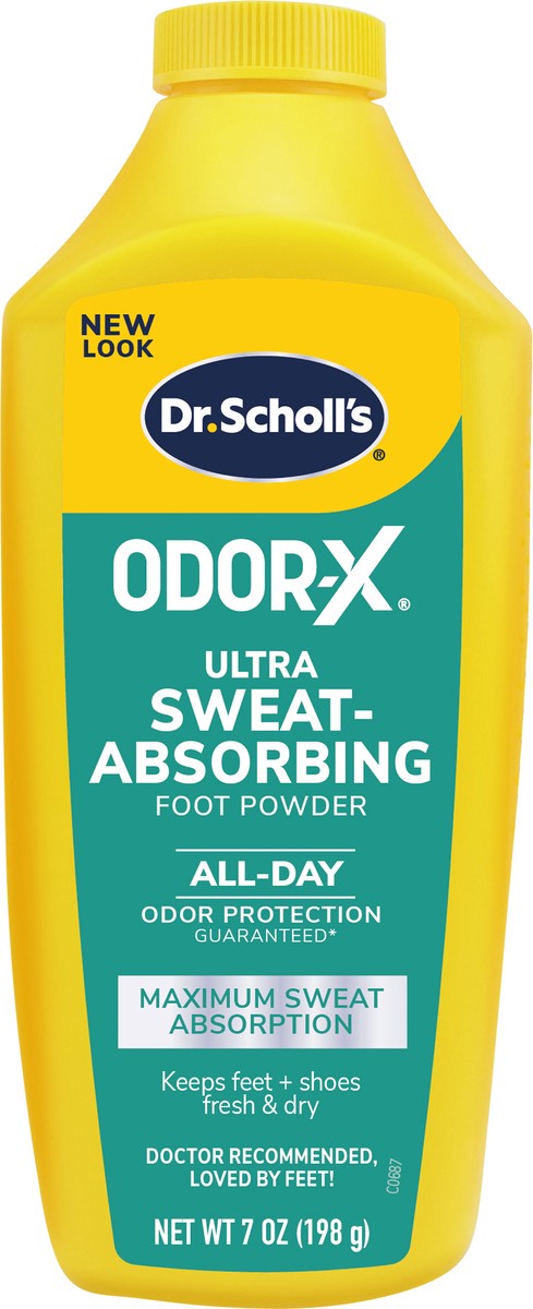 slide 2 of 3, Dr. Scholl's ULTRA-SWEAT ABSORBING FOOT POWDER, 7 oz // Maximum Sweat Absorption - Clinically Tested 12-Hour Relief - Keeps Feet Fresh & Dry, 7 oz