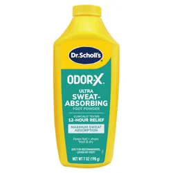 Dr. Scholl&#x27;s ULTRA-SWEAT ABSORBING FOOT POWDER, 7 oz // Maximum Sweat Absorption - Clinically Tested 12-Hour Relief - Keeps Feet Fresh &amp; Dry