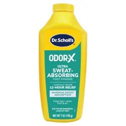Dr. Scholl's ULTRA-SWEAT ABSORBING FOOT POWDER, 7 oz // Maximum Sweat Absorption - Clinically Tested 12-Hour Relief - Keeps Feet Fresh & Dry