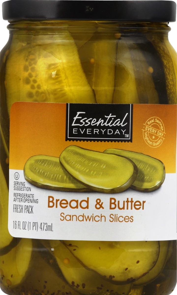 slide 2 of 2, Essential Everyday Ee Pickle Bread&Butter Slice, 16 oz