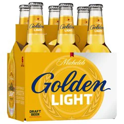 Michelob Golden Draft Light Beer 6 x 12 fl oz Glass Bottle Carrier