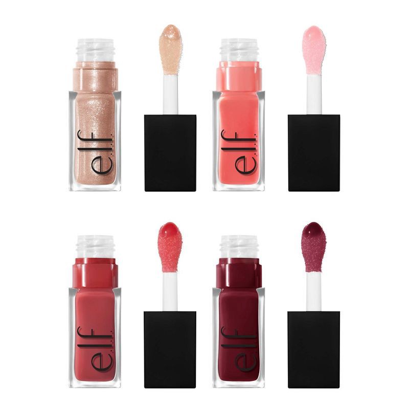 slide 3 of 6, ELF E.L.F. Glow Reviver Quad Goals Lip Oil Kit, 4 ct