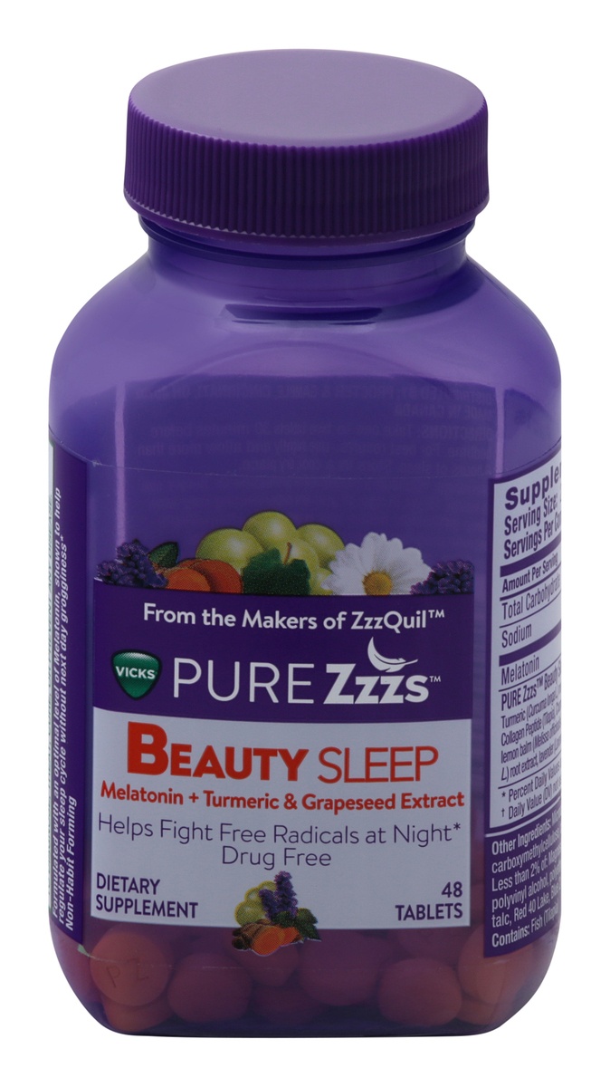 slide 1 of 1, ZzzQuil Vicks Pure Zzzs Beauty Sleep, 48 ct