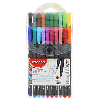 slide 1 of 1, Maped Graph Pen Felt Tip Fine Line Set, 20 ct