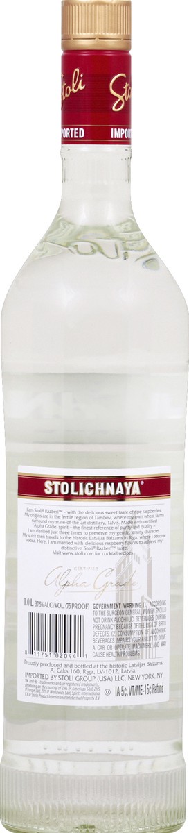 slide 2 of 6, Stolichnaya Stoli Razberi Vodka, 1 liter