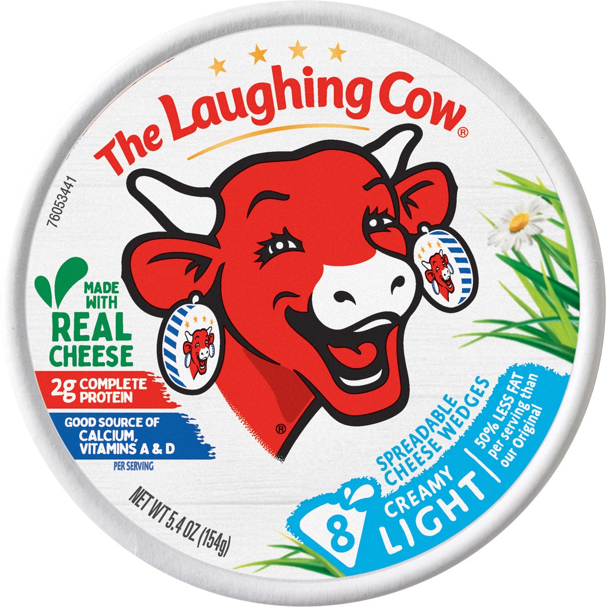 slide 3 of 3, The Laughing Cow Creamy Light Spreadable Cheese Wedges, 8 pack (5.4 oz), 8 ct