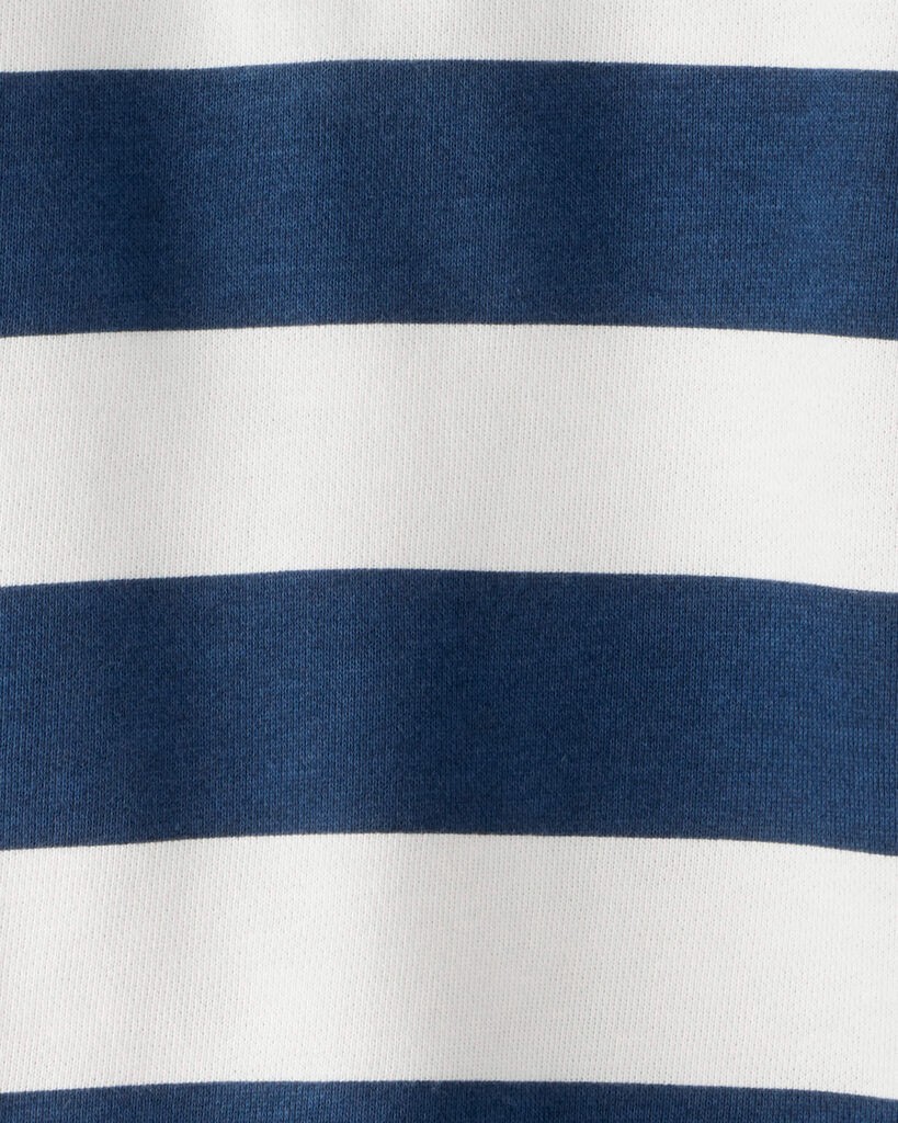 slide 2 of 3, Littleplanet Kid Organic Cotton Henley Top in Stripes Merchant Navy, Whitecap 6, 1 ct