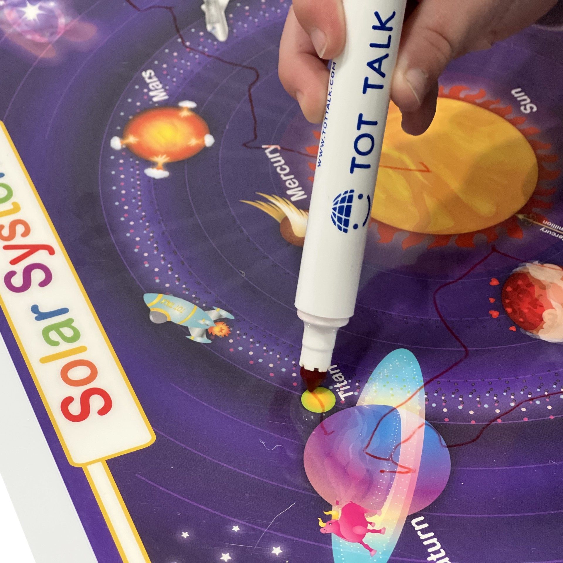 slide 2 of 5, Tot Talk Solar System Placemat, 17.5 in x 11.5 in