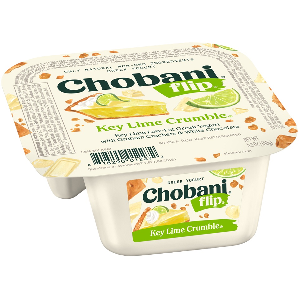 slide 2 of 8, Chobani Flip Key Lime Crumble Low-Fat Greek Yogurt, 5.3 oz