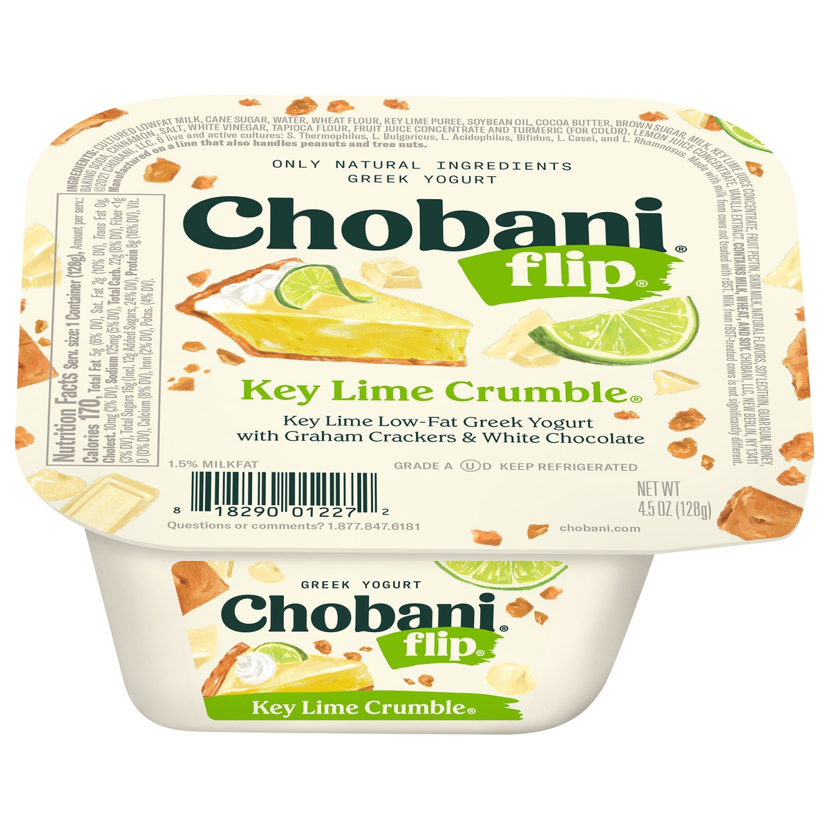 slide 1 of 9, Chobani Flip Key Lime Crumble Low Fat Greek Yogurt - 4.5oz, 4.5 oz
