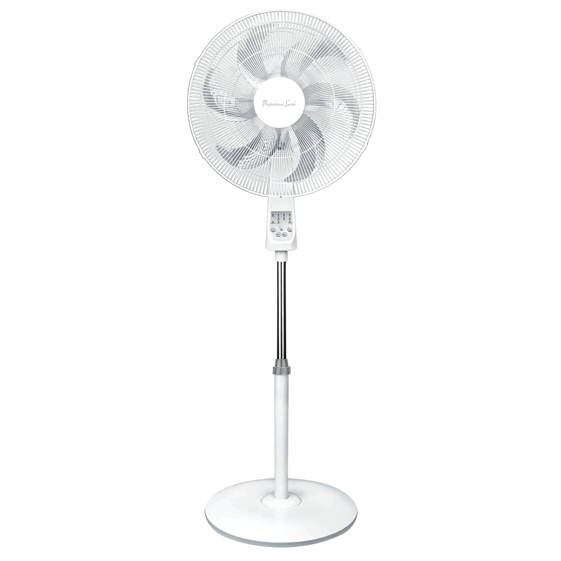 slide 1 of 1, Professional Series Oscillating Fan Stand with Remote - White, 18 in