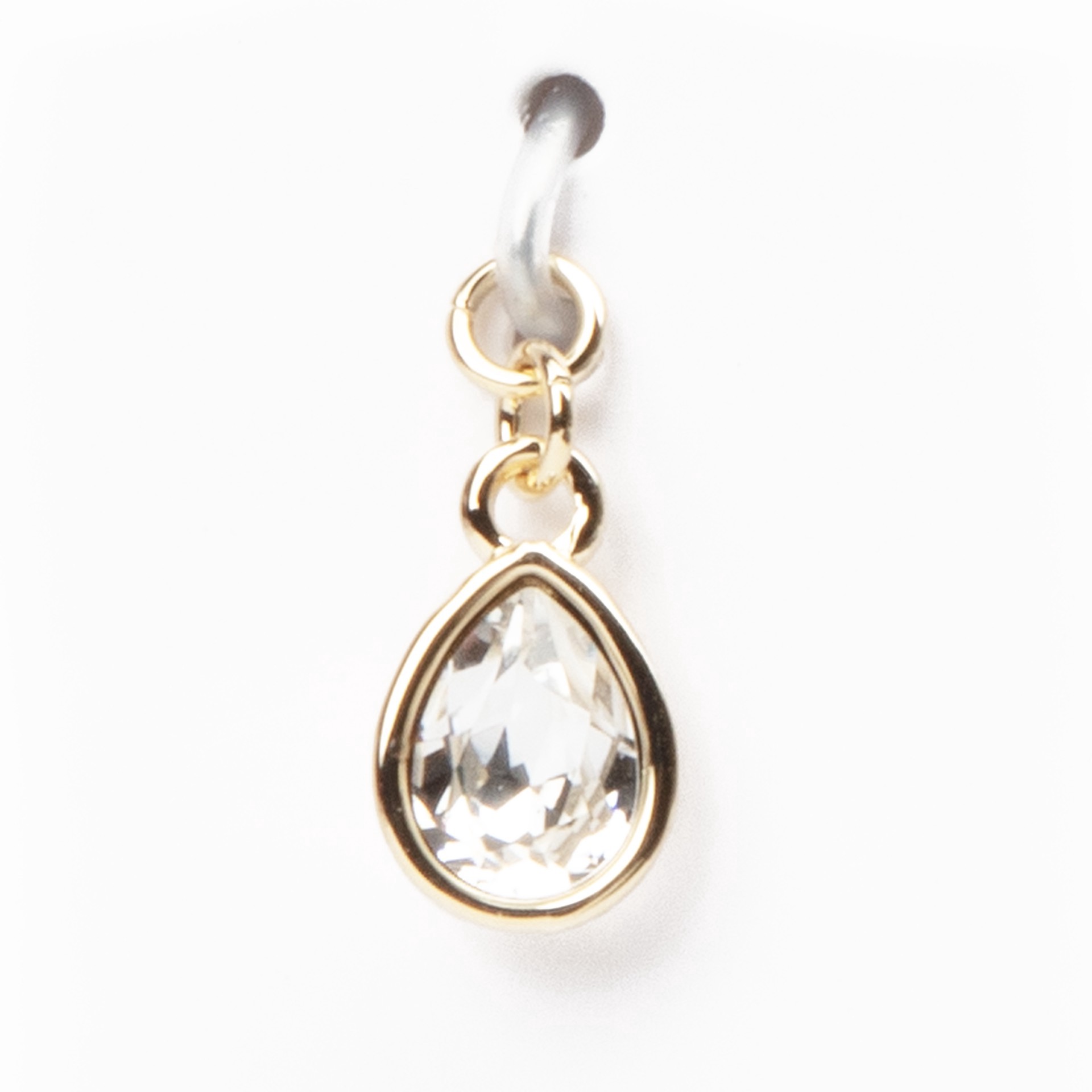 slide 4 of 5, 14k Gold Plated Clear Austrian Crystal Pear Charm By Bead Landing, 1mm x 5mm