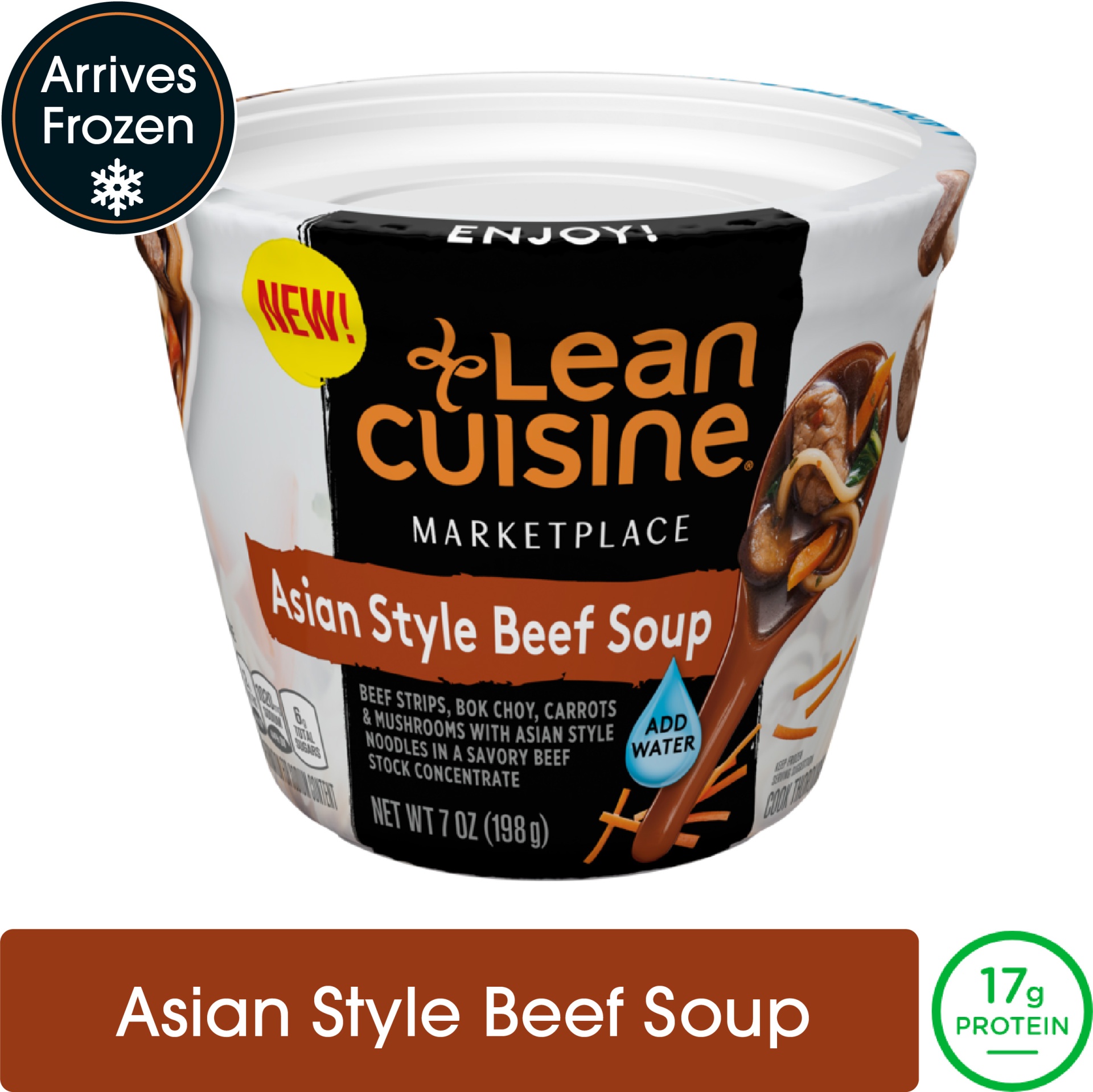 slide 1 of 5, Lean Cuisine Marketplace Asian Style Beef Soup, 7 oz