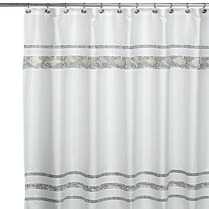 slide 2 of 2, Croscill Spa Tile Fabric Shower Curtain - White, 72 in x 84 in