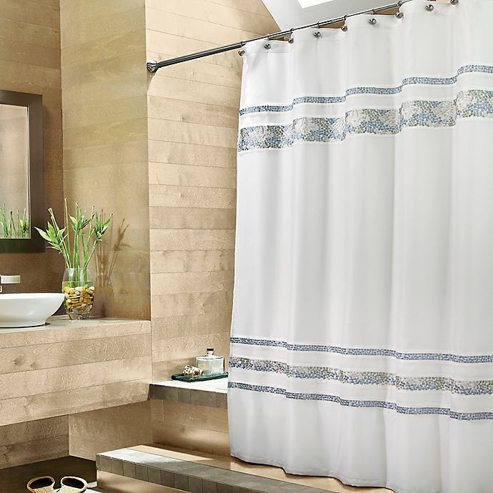 slide 1 of 2, Croscill Spa Tile Fabric Shower Curtain - White, 72 in x 84 in