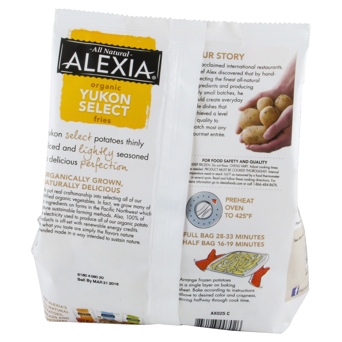slide 3 of 4, Alexia Organic Yukon Select Fries With A Touch Of Sea Salt, 22 oz