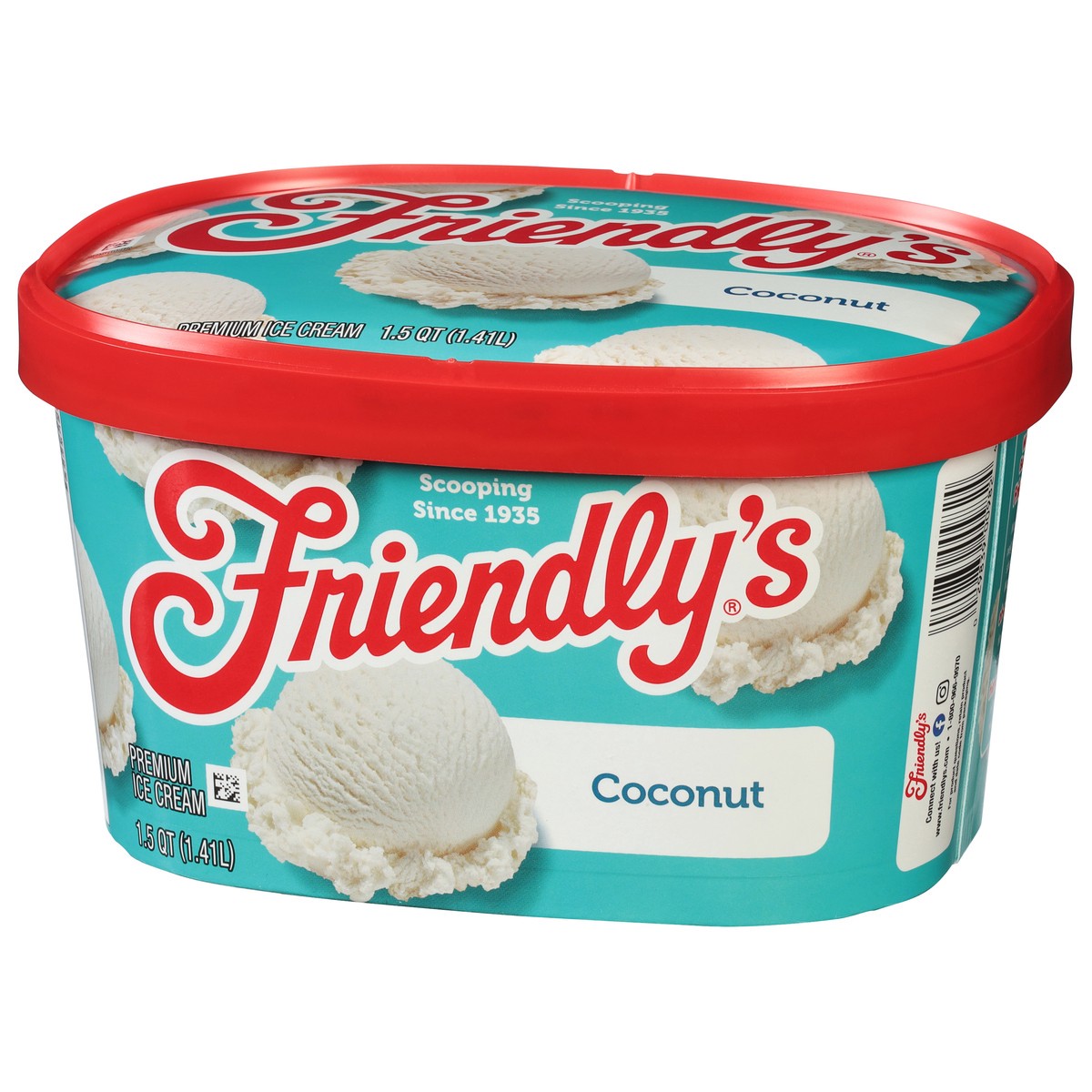 slide 9 of 9, Friendly's Premium Ice Cream / Coconut, 48 fl oz