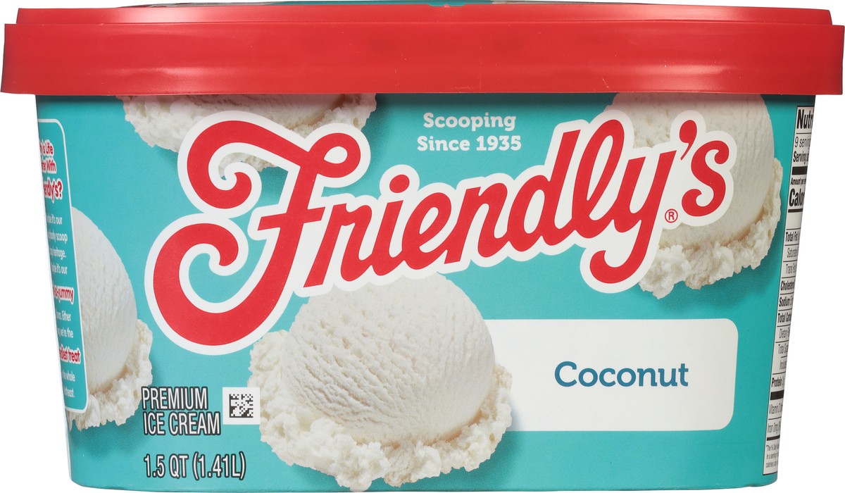 slide 2 of 9, Friendly's Premium Ice Cream / Coconut, 48 fl oz