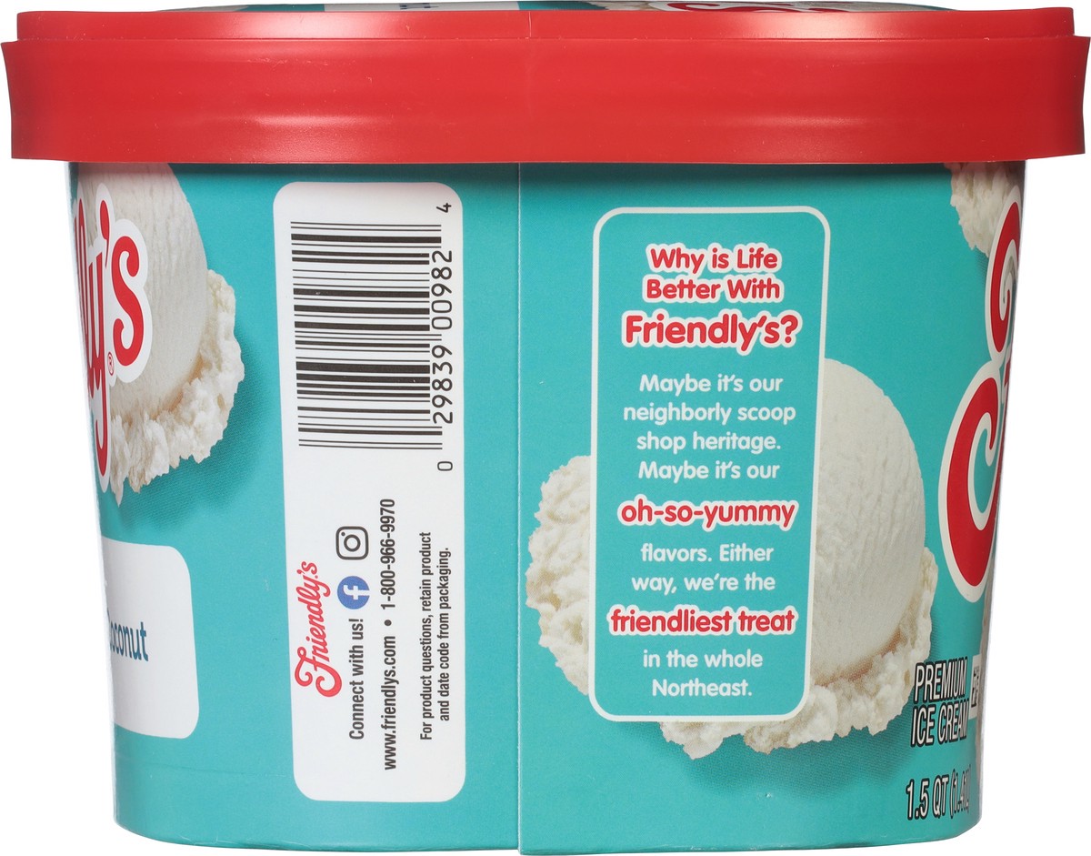 slide 6 of 9, Friendly's Premium Ice Cream / Coconut, 48 fl oz