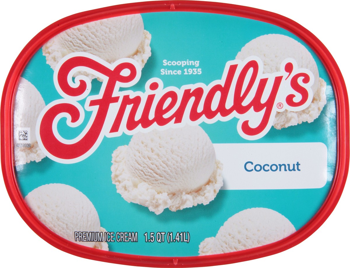 slide 4 of 9, Friendly's Premium Ice Cream / Coconut, 48 fl oz