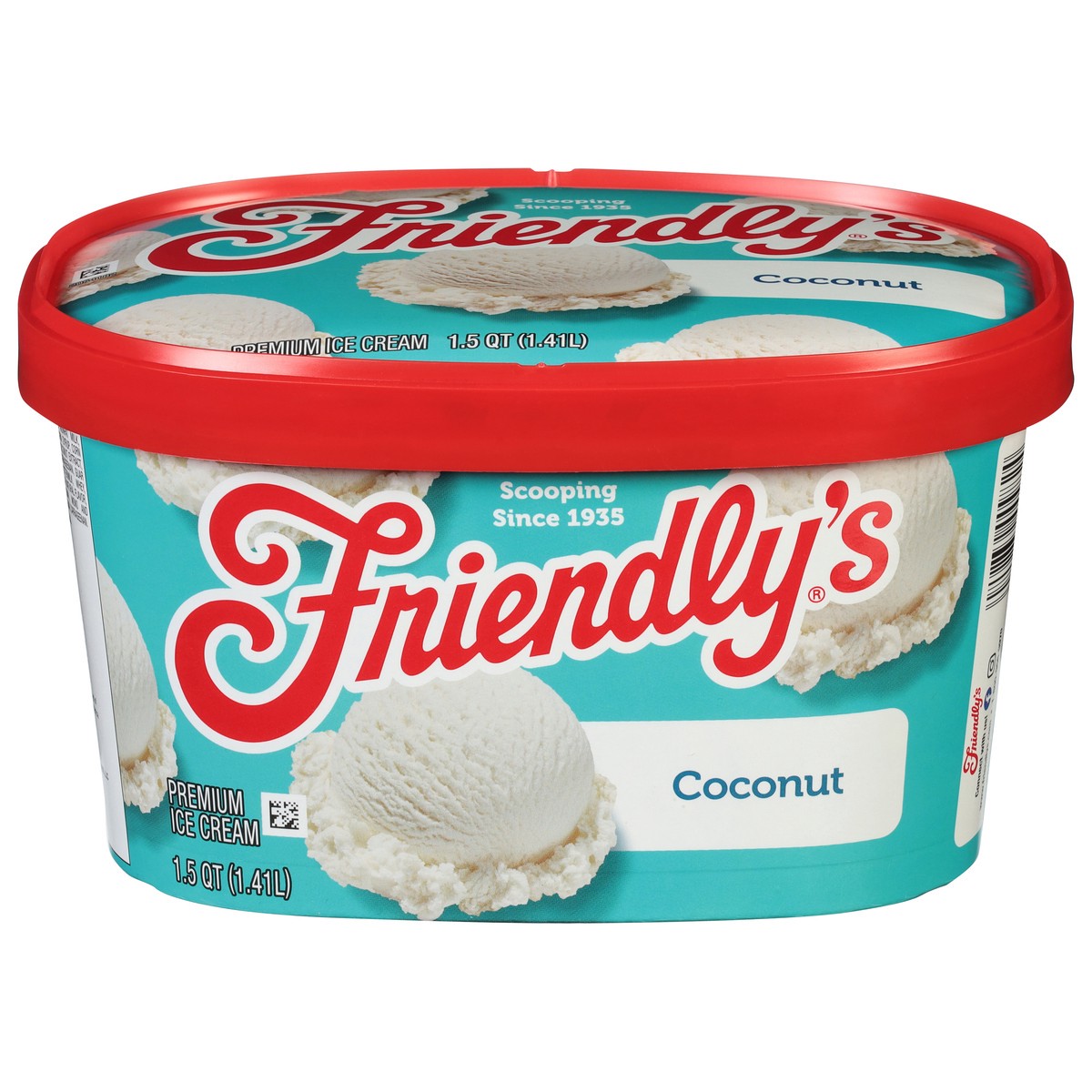 slide 1 of 9, Friendly's Premium Ice Cream / Coconut, 48 fl oz