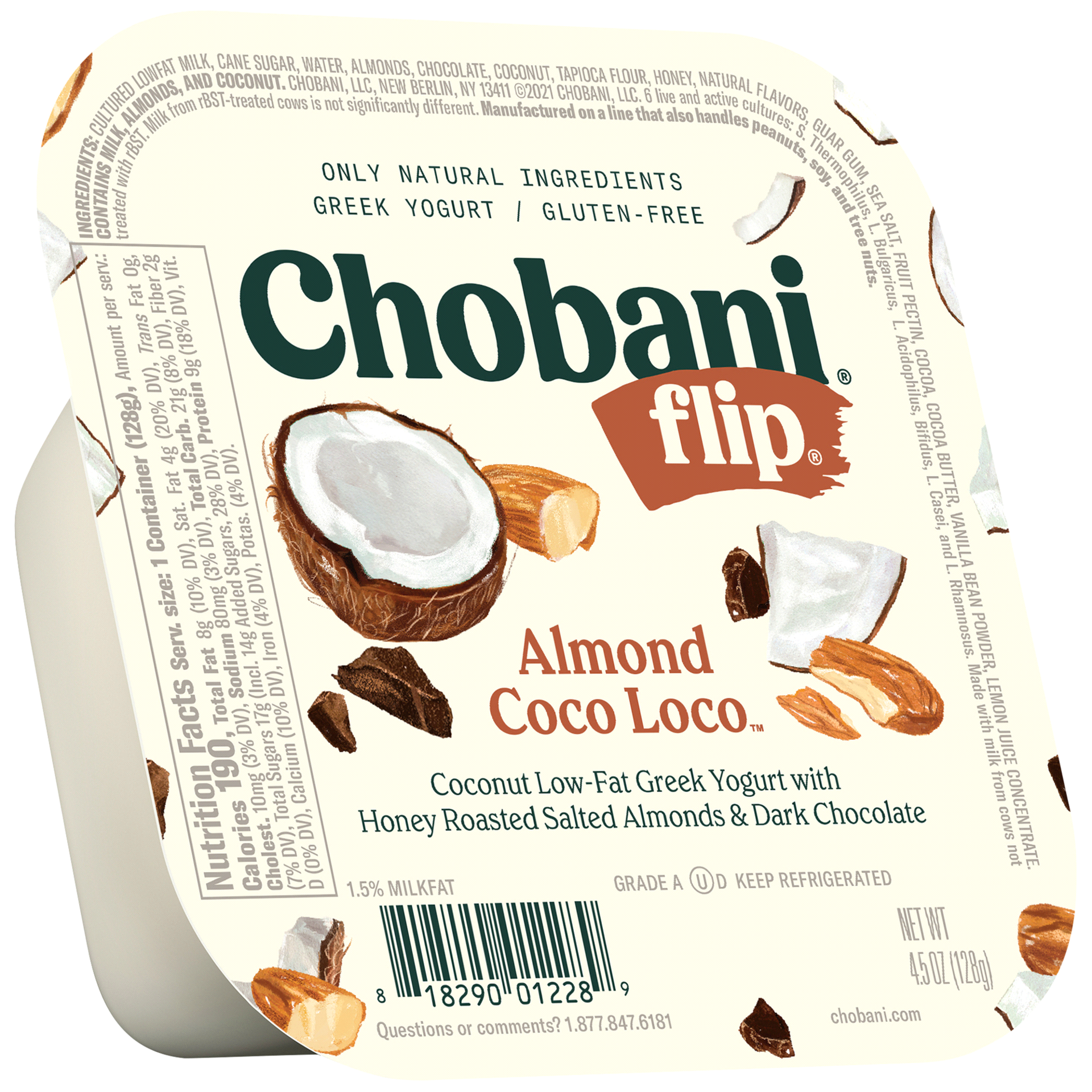 slide 8 of 13, Chobani Flip Almond Coco Loco Low Fat Greek Yogurt - 4.5oz, 4.5 oz