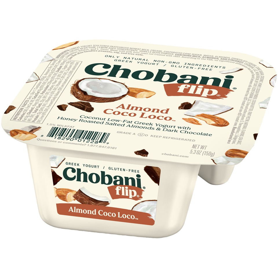 slide 3 of 8, Chobani Flip Almond Coco Loco Low-Fat Greek Yogurt, 5.3 oz