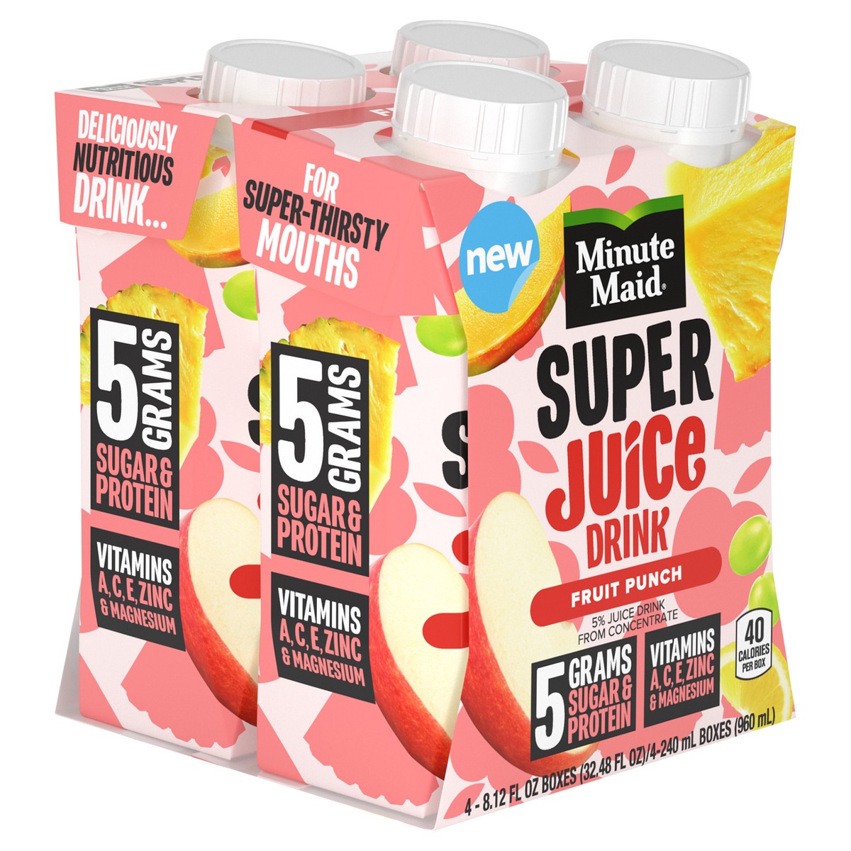 slide 4 of 11, Minute Maid Super Jc Fruit Punch Cartons, 8.12 fl oz, 4 Pack, 4 ct