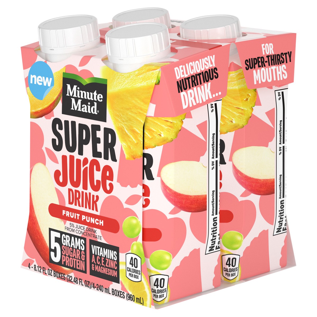 slide 5 of 11, Minute Maid Super Jc Fruit Punch Cartons, 8.12 fl oz, 4 Pack, 4 ct