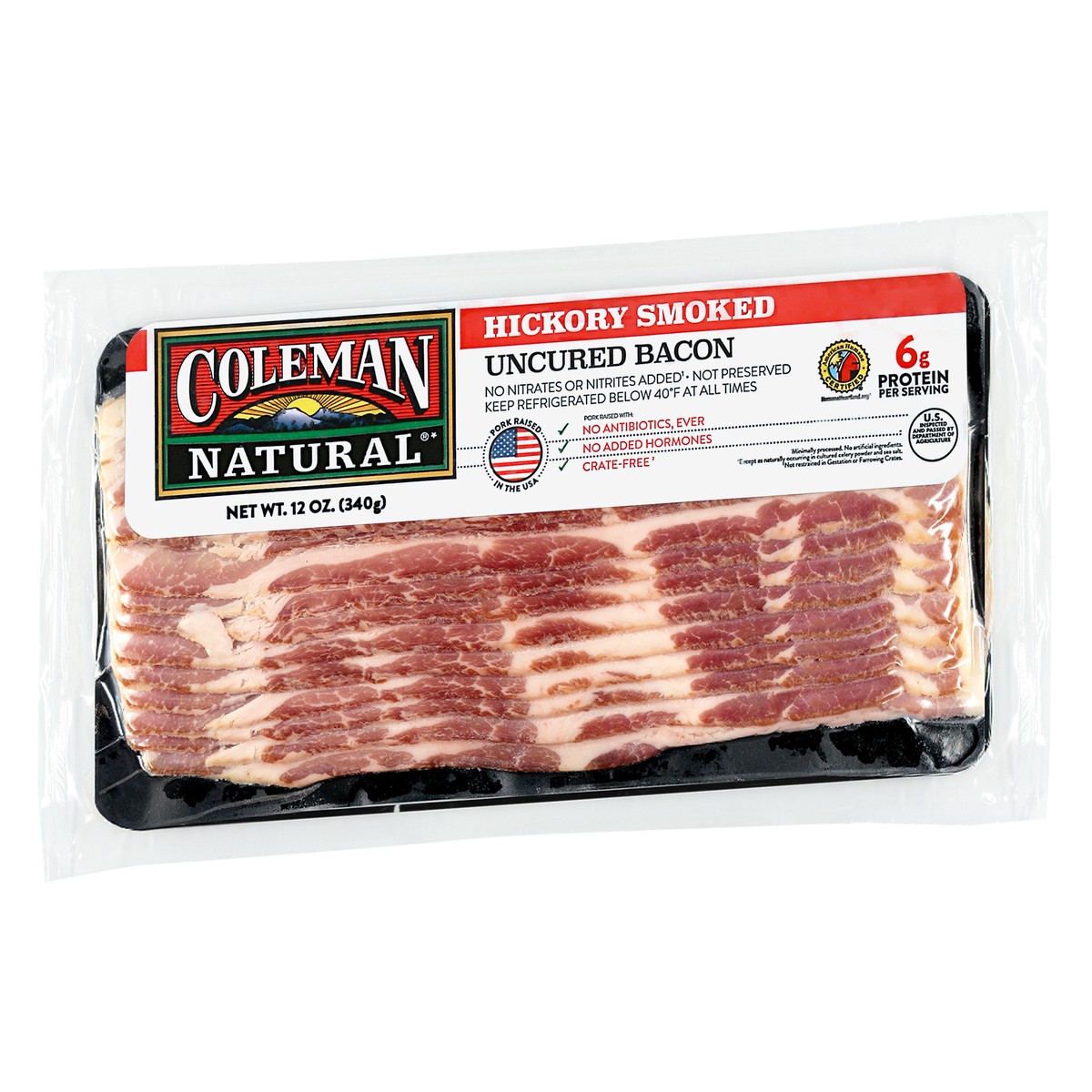 slide 2 of 9, Coleman Natural Uncured Hickory Smoked Bacon 12 oz, 12 oz