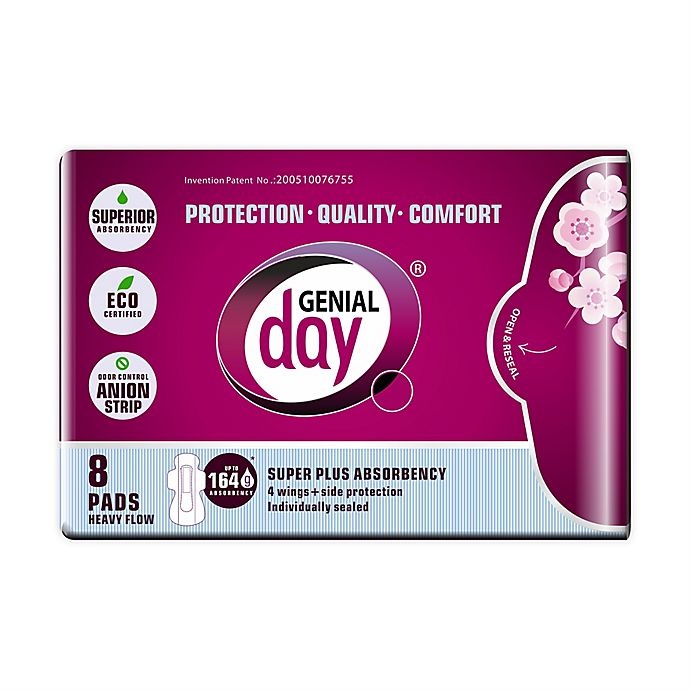 slide 1 of 1, Genial Day Pads Super Plus, 8 ct