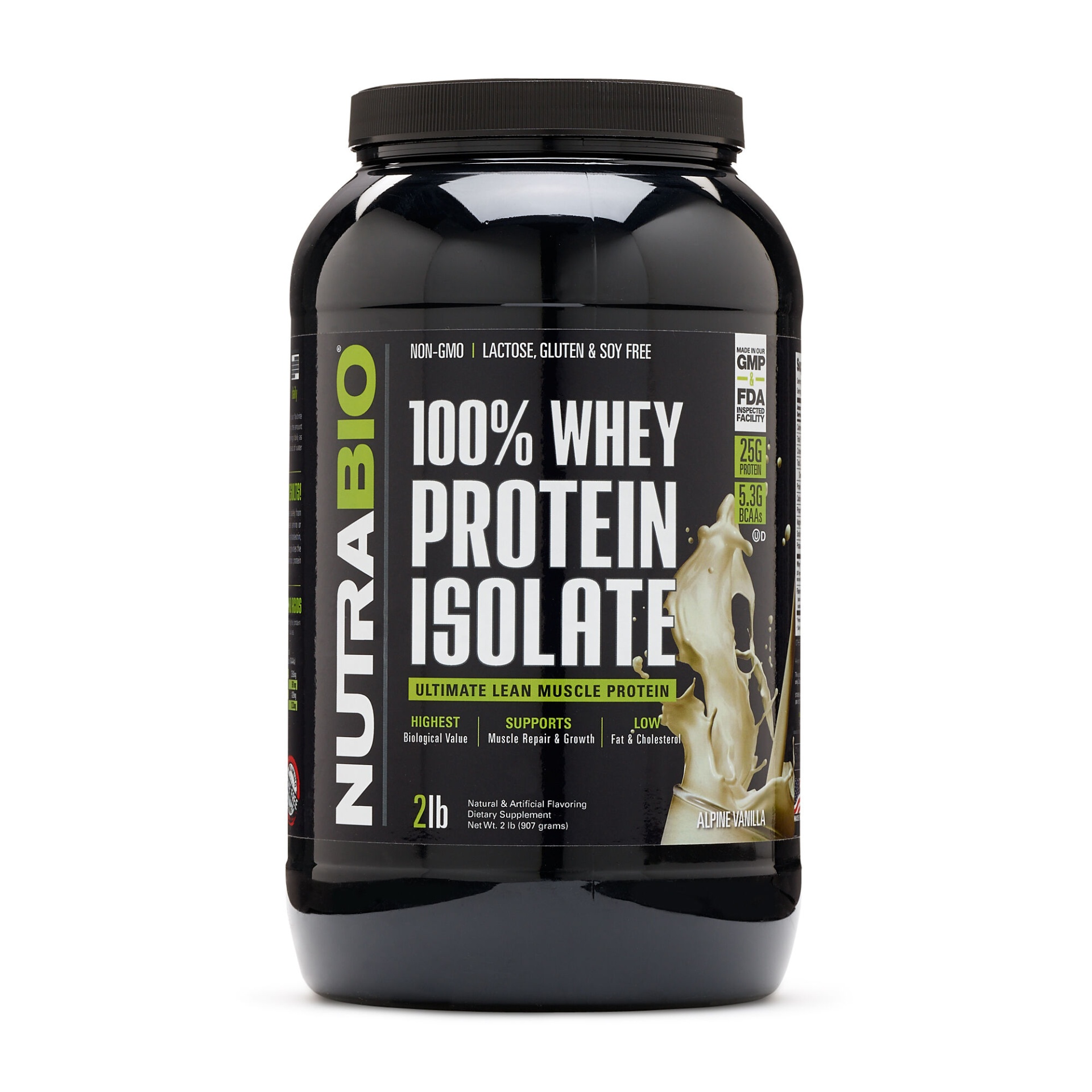 slide 1 of 1, NutraBio 100% Whey Protein Isolate - Alpine Vanilla, 2 lb