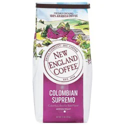 New England Coffee Freshly Ground 100% Arabica Medium Roast Colombian Supremo Coffee 11 oz
