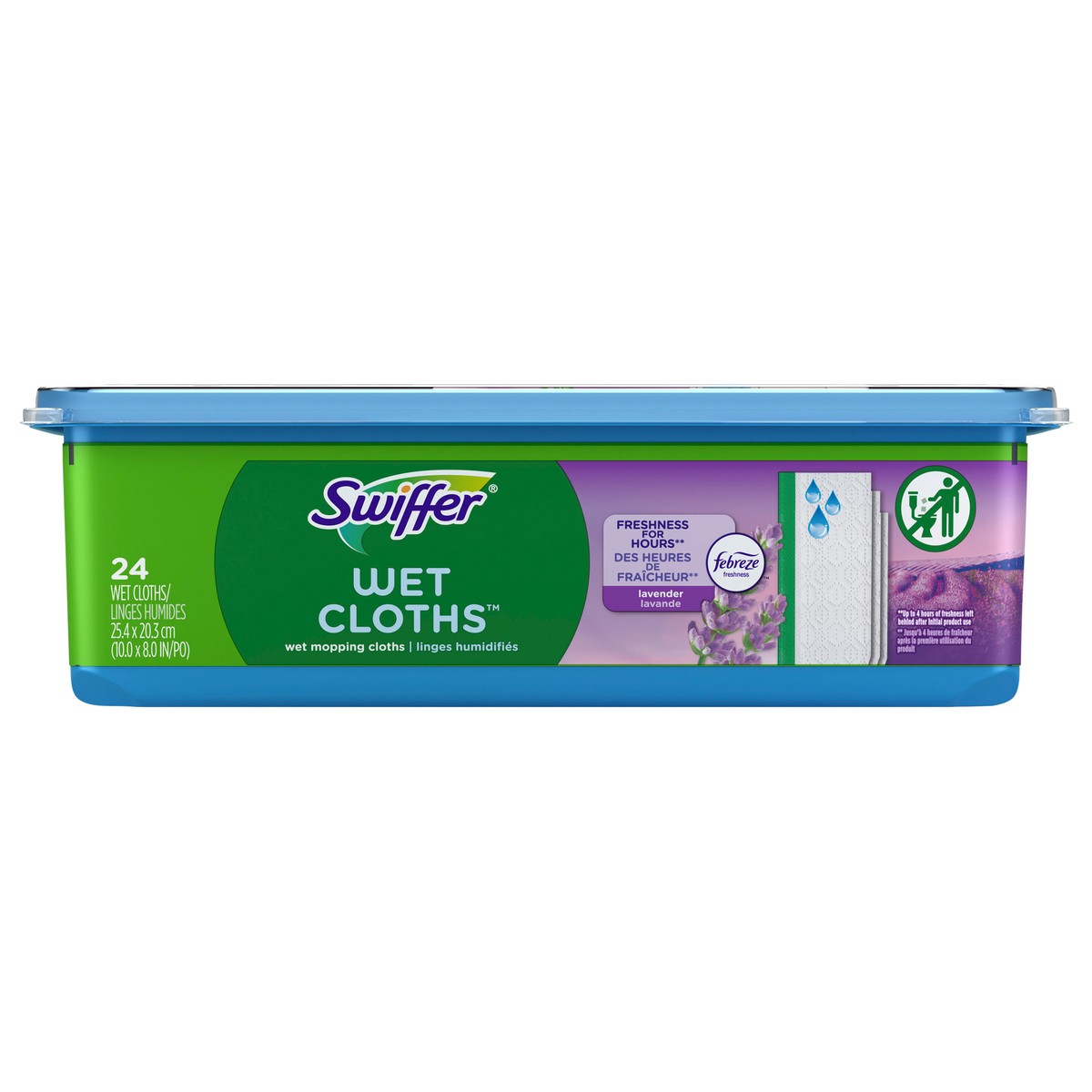 slide 1 of 3, Swiffer Sweeper Wet Mopping Cloths with Febreze Freshness - Lavender Vanilla & Comfort - 24ct, 24 ct