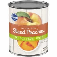 Kroger Yellow Cling Sliced Peaches in 100% Fruit Juice