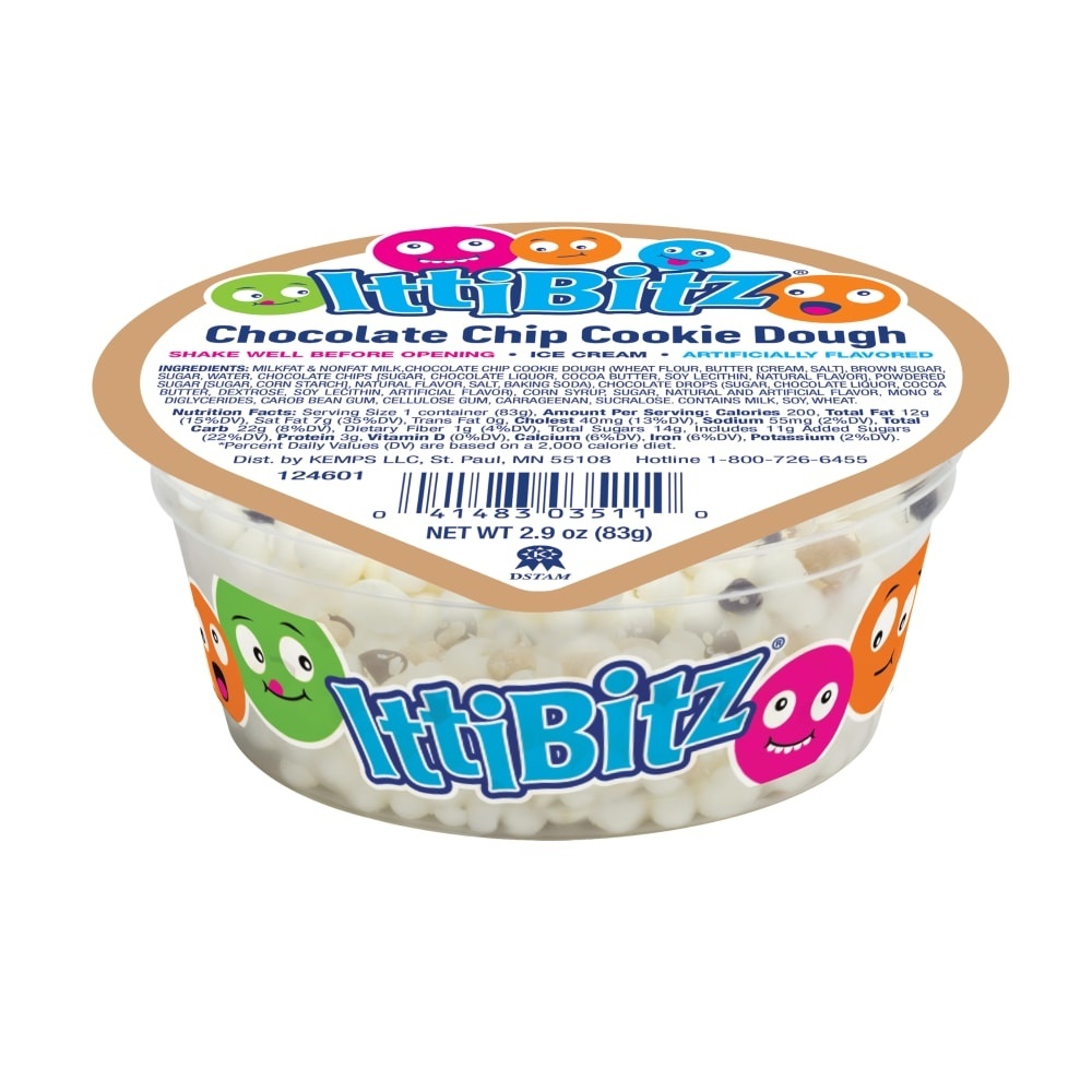 slide 1 of 6, Kemps IttiBitz Chocolate Chip Cookie Dough Ice Cream, 2.9 oz