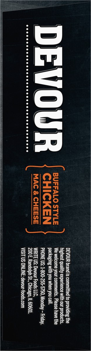 slide 4 of 9, DEVOUR Buffalo Style Chicken Mac & Cheese with Buffalo Cheddar Cheese Sauce & Blue Cheese Frozen Meal, 12 oz Box, 12 oz