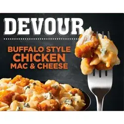 DEVOUR Buffalo Style Chicken Mac & Cheese with Buffalo Cheddar Cheese Sauce & Blue Cheese Frozen Meal, 12 oz Box