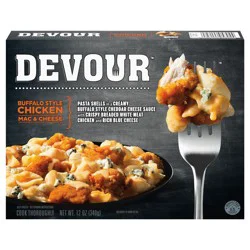 DEVOUR Buffalo Style Chicken Mac & Cheese with Buffalo Cheddar Cheese Sauce & Blue Cheese Frozen Meal, 12 oz Box