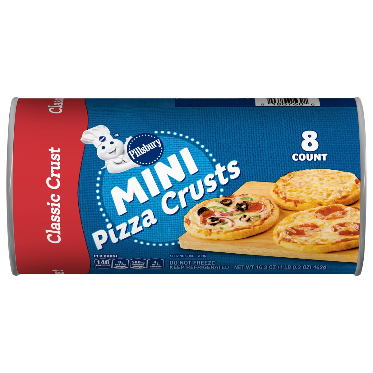 slide 1 of 1, Pillsbury Classic Mini Pizza Crusts, 16.3 oz, 4 ct, 8 ct