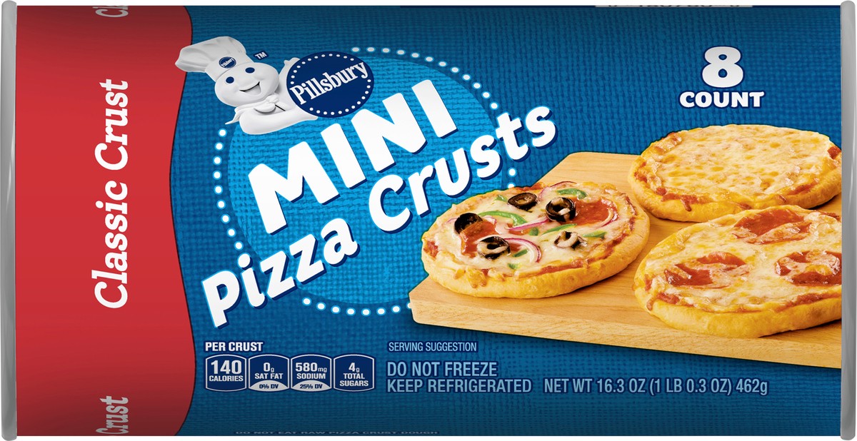 slide 6 of 9, Pillsbury Classic Mini Pizza Crusts, 16.3 oz, 4 ct, 8 ct