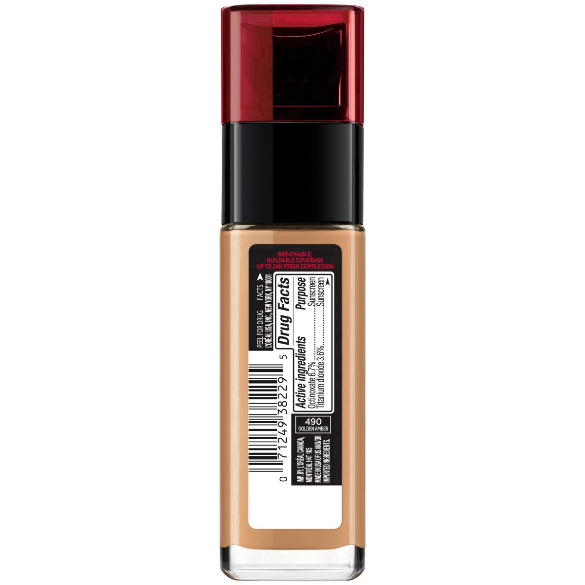 slide 29 of 30, L'Oréal Infallible 24HR Fresh Wear Foundation with SPF 25 - 490 Golden Amber - 1 fl oz, 1 oz