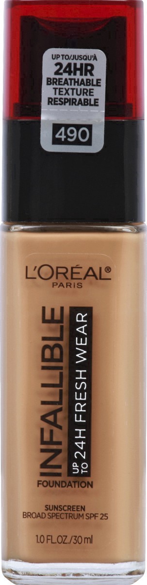 slide 26 of 30, L'Oréal Infallible 24HR Fresh Wear Foundation with SPF 25 - 490 Golden Amber - 1 fl oz, 1 oz