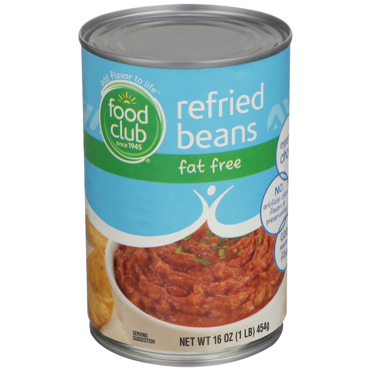 slide 2 of 9, Food Club Fat Free Refried Beans, 16 oz